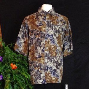 Mens XL Summa Silk Mosaic Retro Shirt